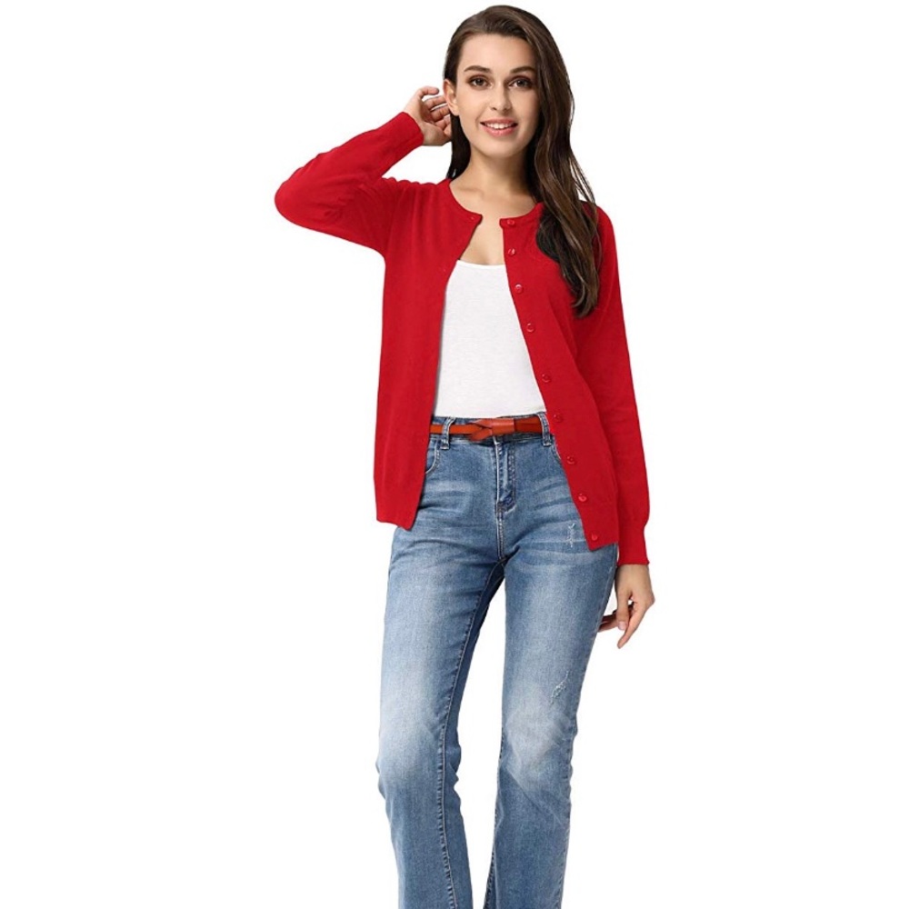 Women’s long sleeve button down sweater cardigan - Picture 5 of 6